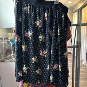 Floral Black Skirt